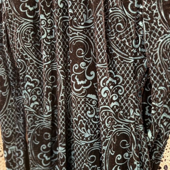 GUESS L.A  (8) TEAL/BLACK VELVET DAINTY LACE DESIGN DRESS - Picture 4 of 5